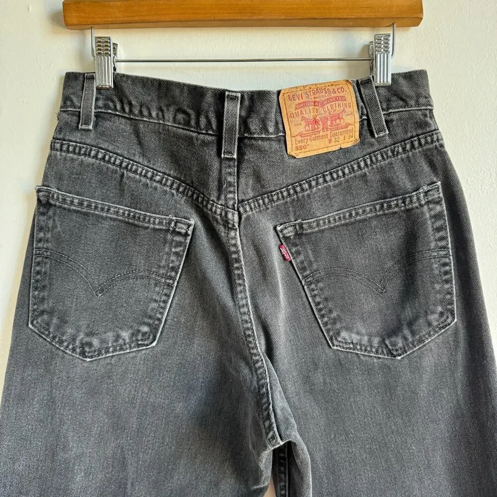 Vintage 90's LEVI'S 550 Relaxed Fit Gray Jeans